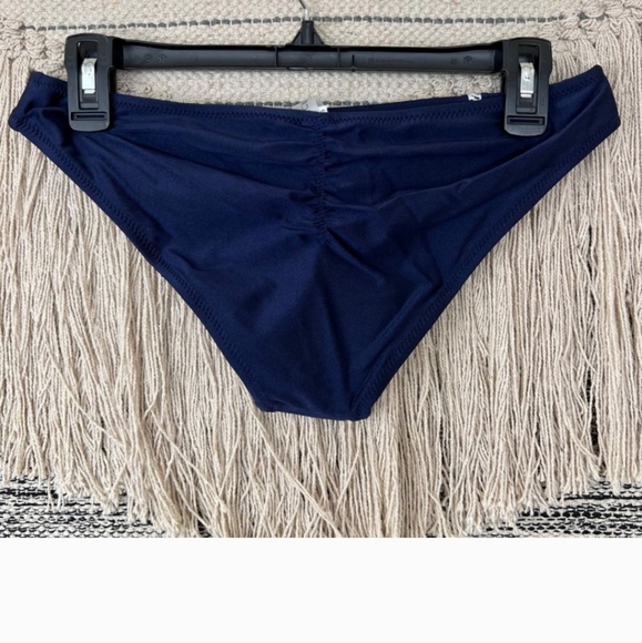 Cupshe Navy Blue Ruched Triangle Bikini Set Size Medium NWT - Picture 2 of 3